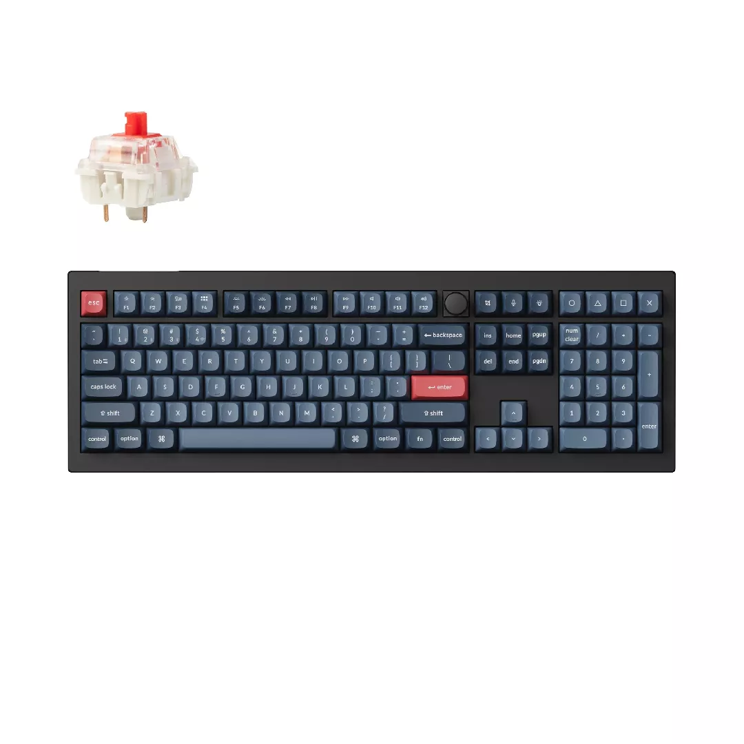 Keychron V6 Max tastatūra Universāls RF bezvadu sakari + Bluetooth Melns, Pelēks