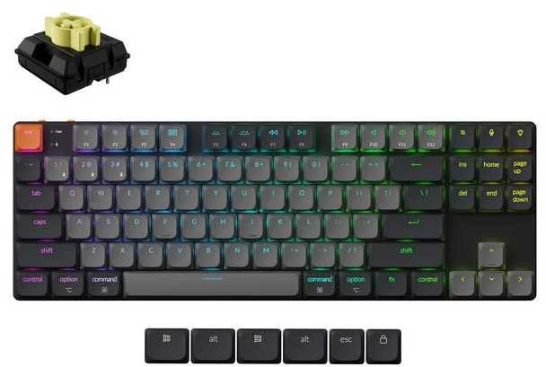 Keychron K1X-B4 tastatūra Universāls USB + Bluetooth QWERTY Angļu Pelēks