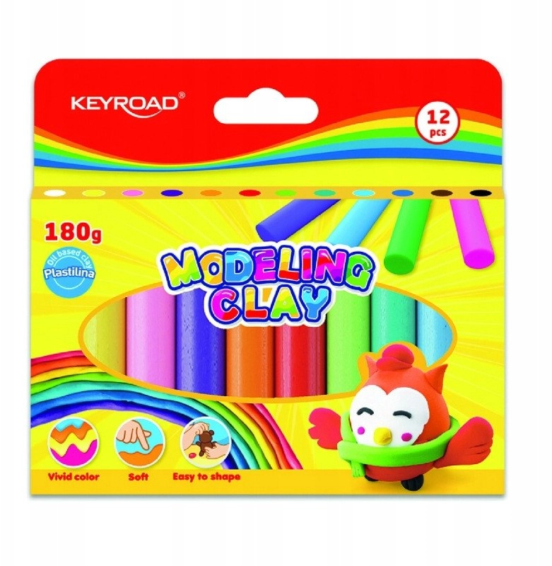 KEYROAD plasticine  12x15g  box  mix of