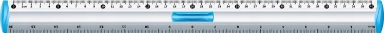 Aluminum ruler with pencil holder 40cm