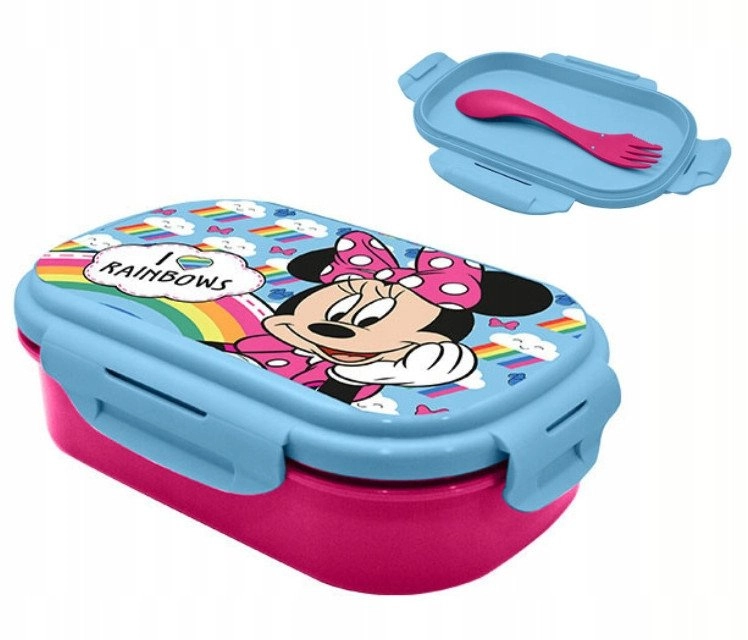 Lunch box + cutlery 21x14x6cm Minnie