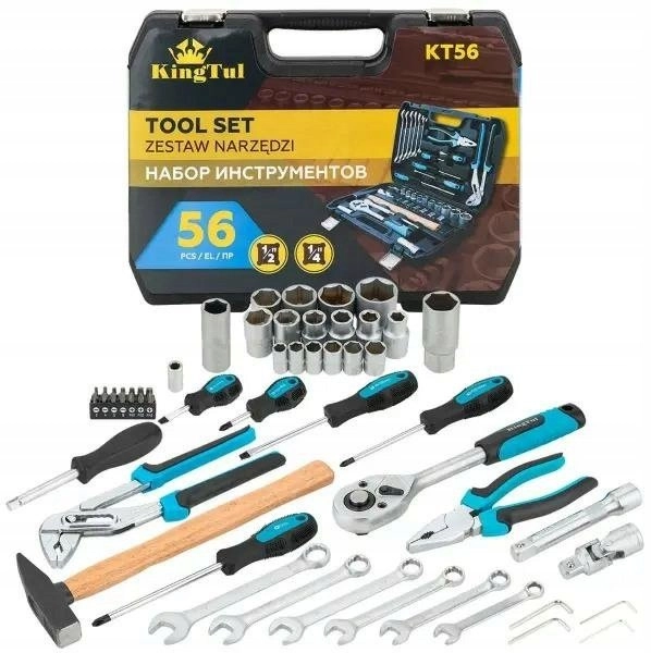 Tool set 56 pieces. 1/4" 1/2"