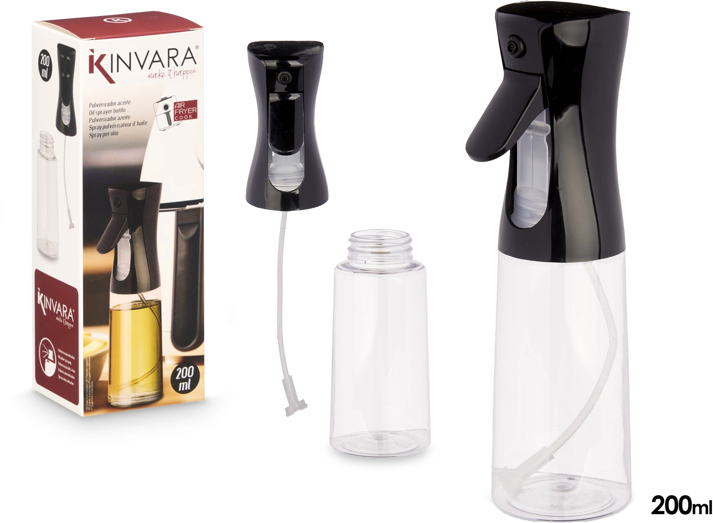 Kinvara Eļļas smidzinātājs melns 200 ml