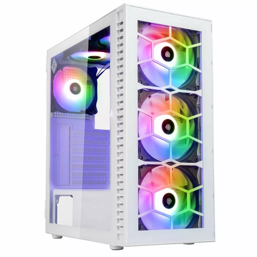 Kolink OBSERVATORY HF GLASS WHITE ARGB Midi Tower Balts