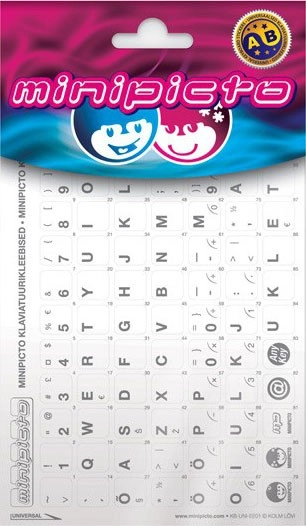 Minipicto keyboard sticker EST KB-UNI-EE01-WHTLTGRY white/gray