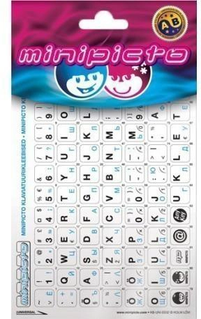 Minipicto keyboard stickers EST/RUS  white/matte (KB-UNI-RU02-WHT)