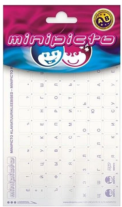 Minipicto keyboard stickers RUS KB-UNICLR-RU-RED red
