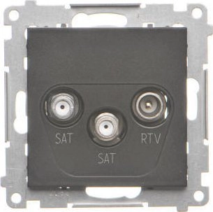 Double Satellite Antenna Socket Sat-Sat-Rtv Matt