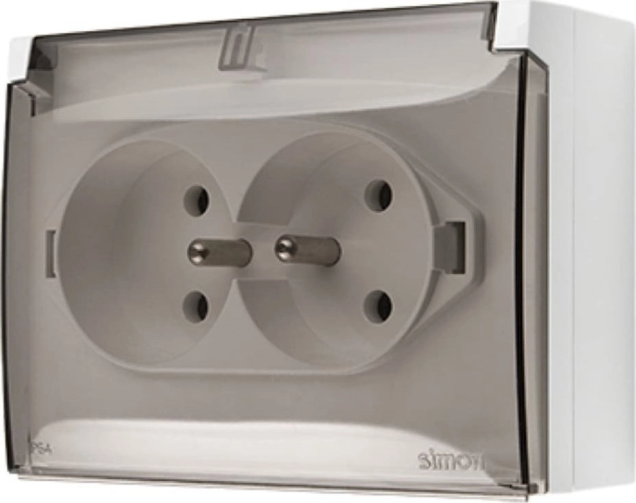 Contact-Simon Simon Aquaclick IP44 socket double