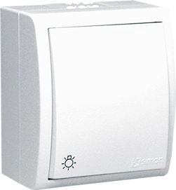 Kontakt-Simon Light button IP54 Aquarius white