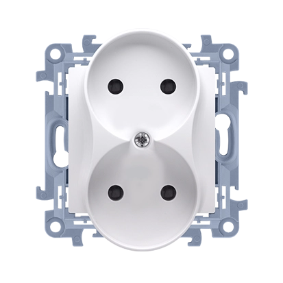 Kontakt-Simon Double plug socket without grounding