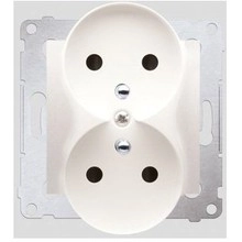 Kontakt-Simon Double socket with/u and shutters