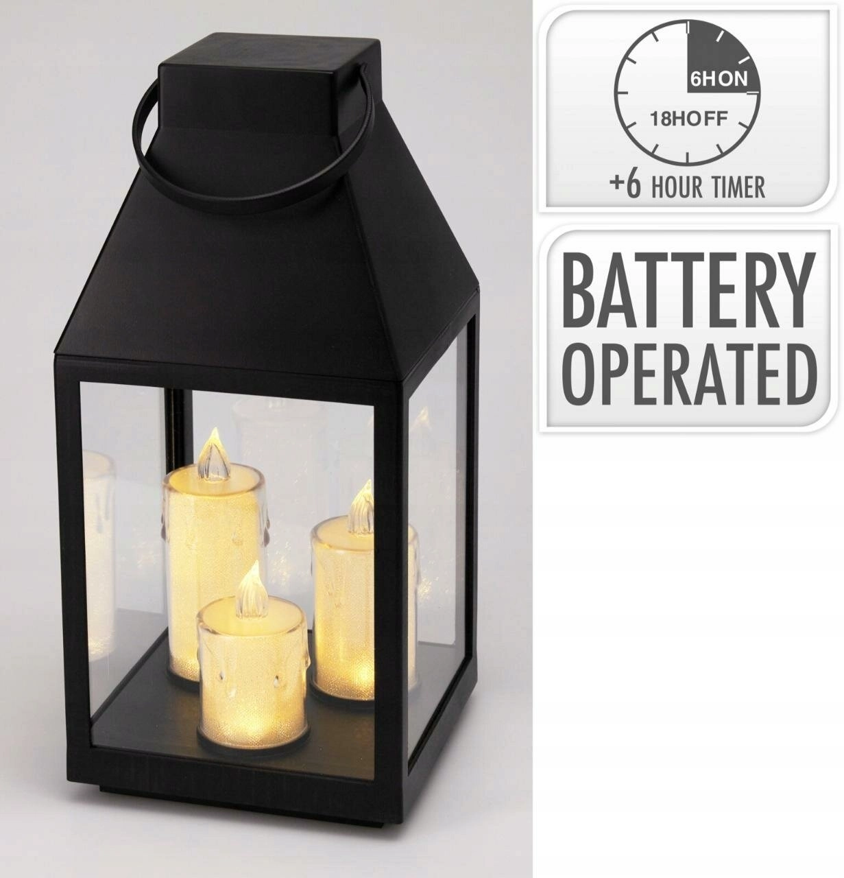 Koopman DECORATIVE LANTERN WITH 3 CANDLES