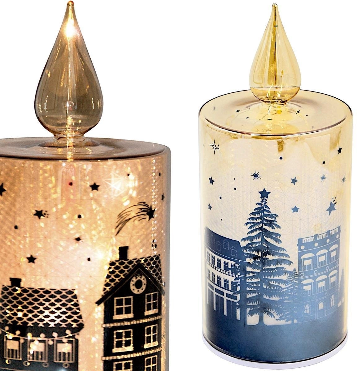 Koopman DECORATIVE GLASS CANDLE WARM WHITE