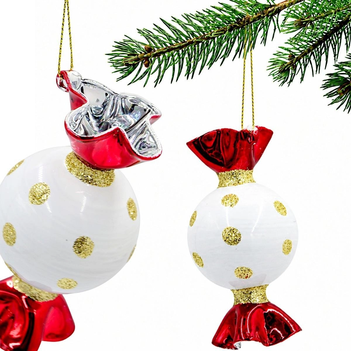 Koopman GLASS CANDY BAMBLE 10CM DOTS