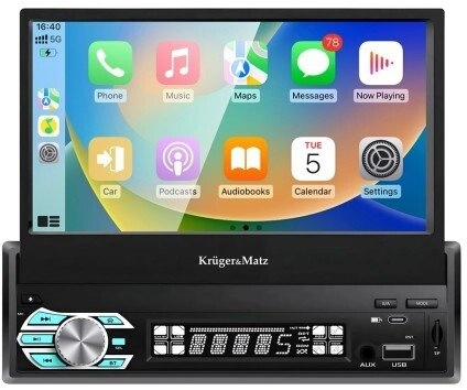 KrugerMatz KM2018 car radio with retractable