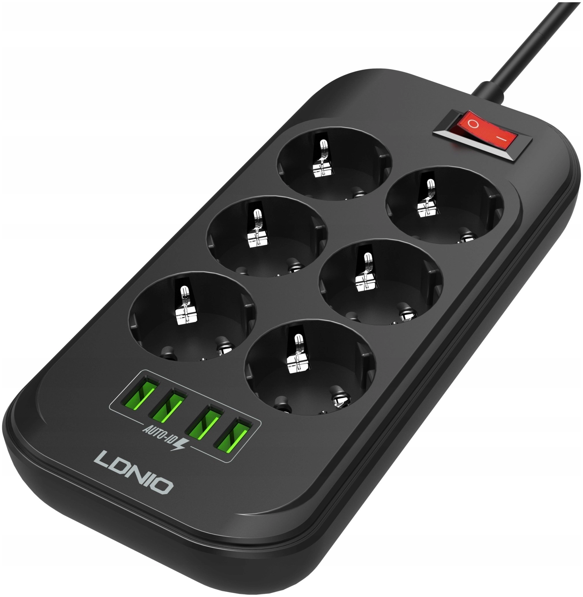 Power strip with 6 AC sockets