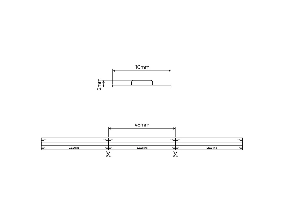 LED lente 24Vdc 14W/m COB 528LED/m