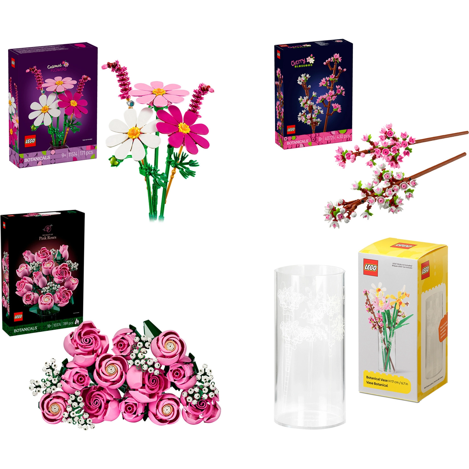 LEGO Botanicals Pink Bouquet Bundle (with