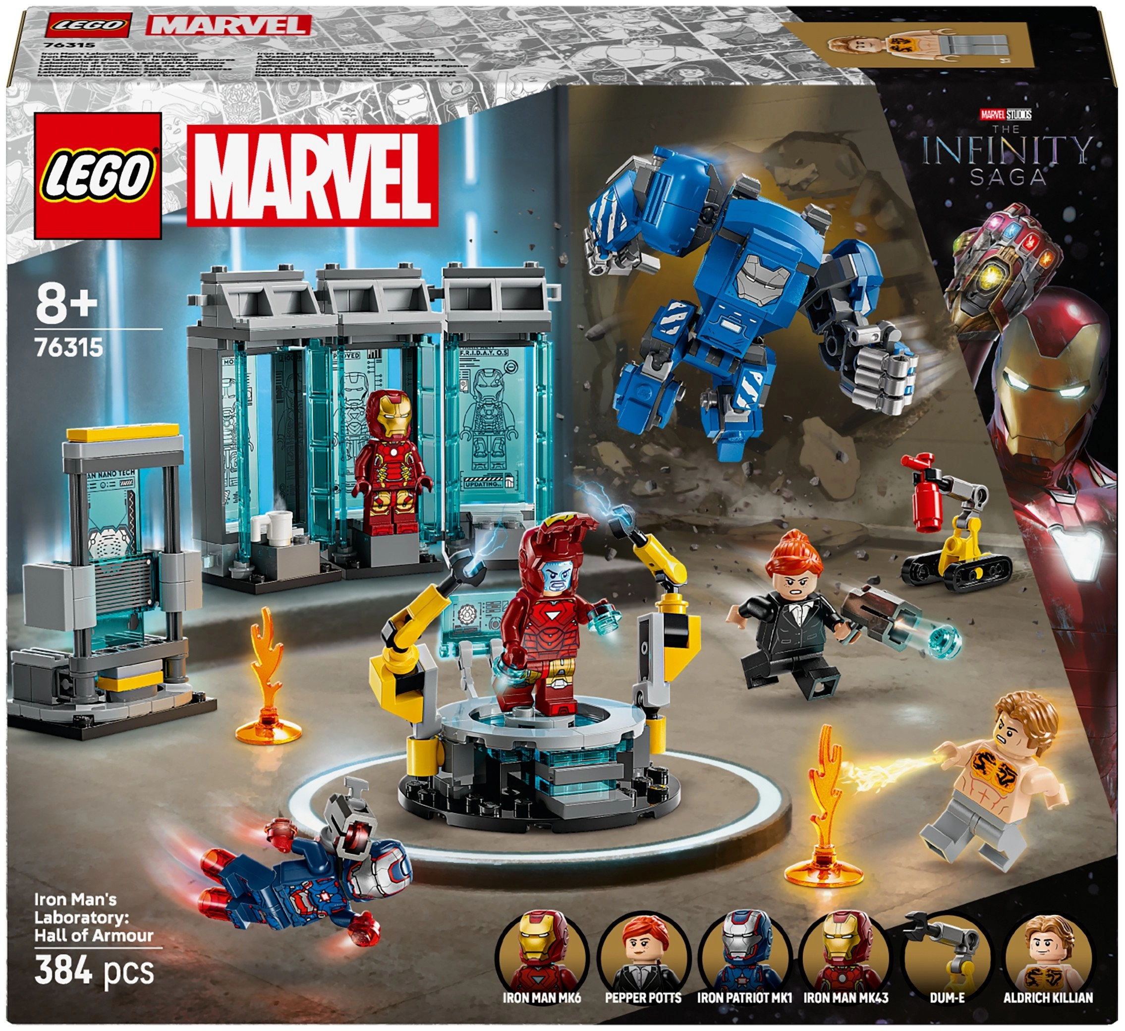 LEGO® Marvel Geležinio žmogaus laboratorija: šarvų