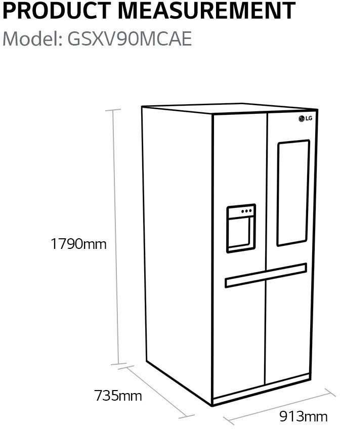 LG InstaView™ ThinQ™ GSXV90MCAE American Fridge