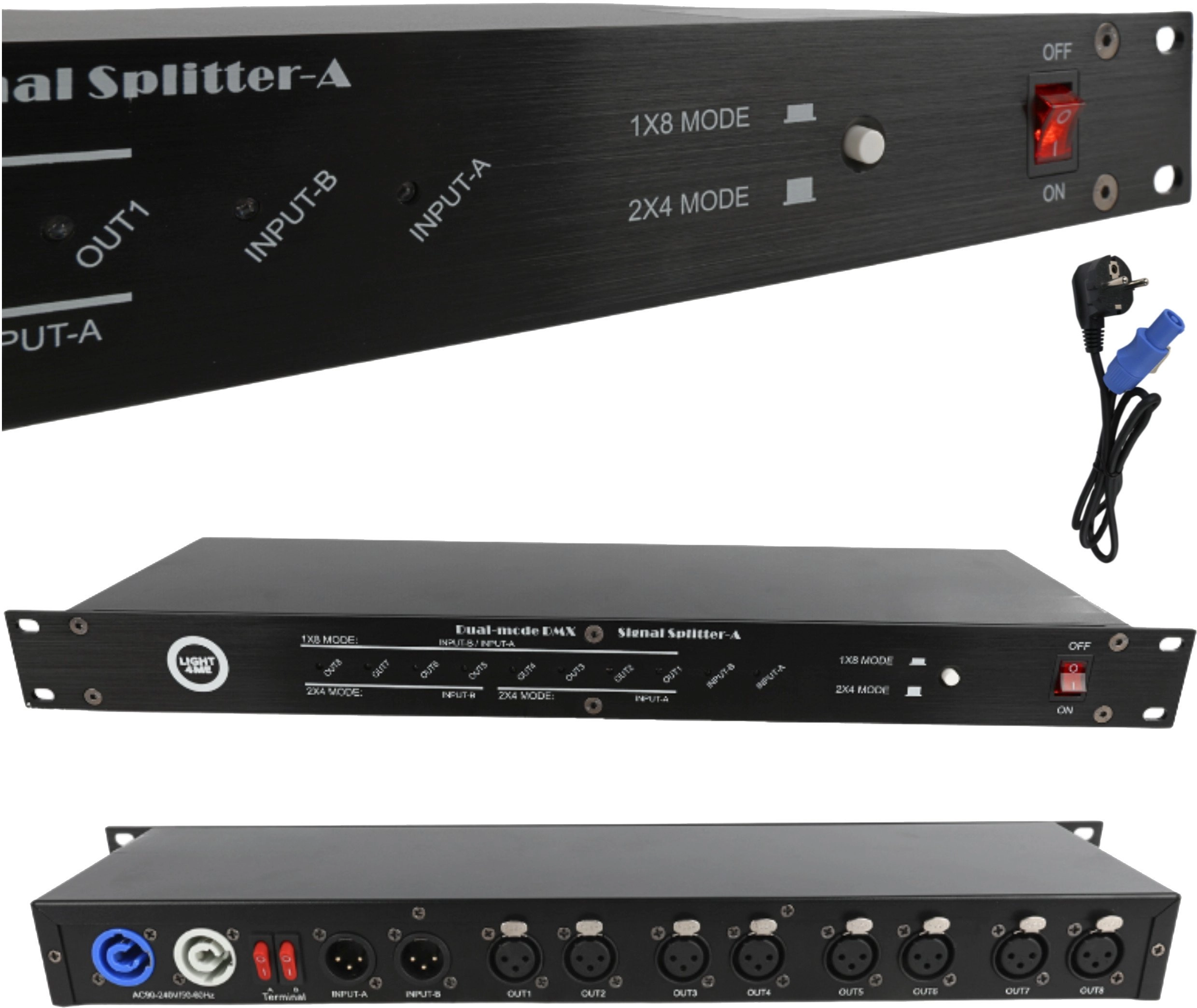 LIGHT4ME XSPLIT 2x4 DMX signal splitter