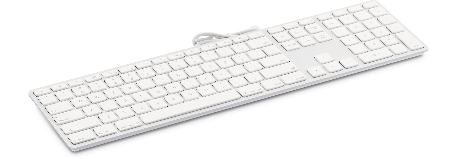 LMP KB-1243 tastatūra Mājas USB QWERTY US International Aluminium, White