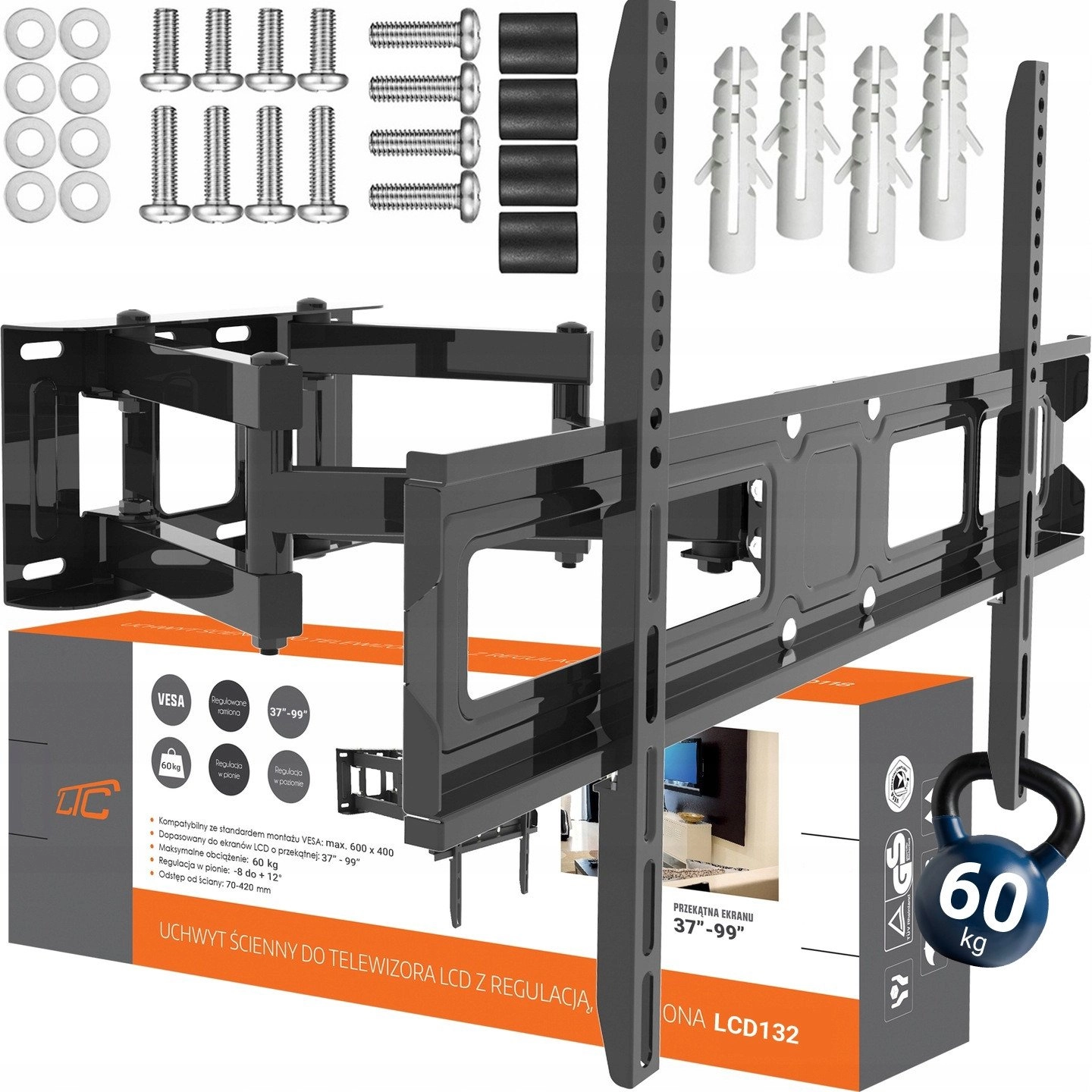 LCD TV mount 37-99" VESA 600x400