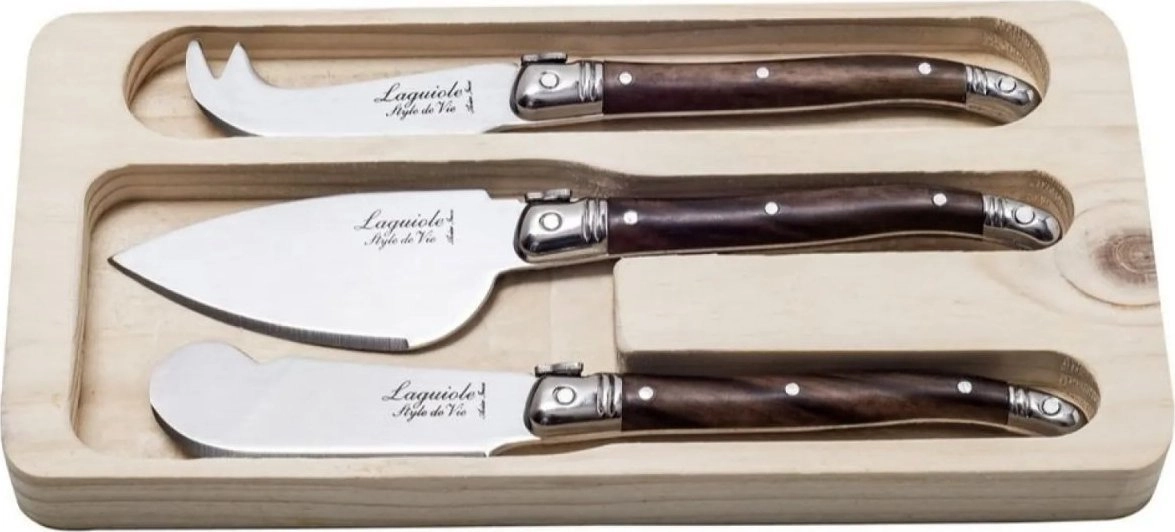 Cheese knives Laguiole Dark Wood SET