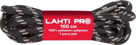Kurpju šņores apaļas 150cm 1pāris melns-pelēkas