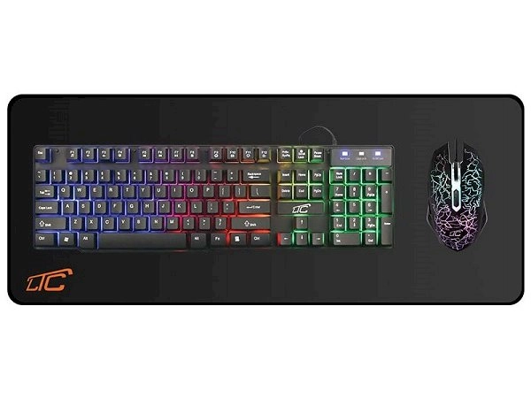 Lamex LXKM203 LTC 3in1 spēļu datoru komplekts — pele, tastatūra, peles paliktnis