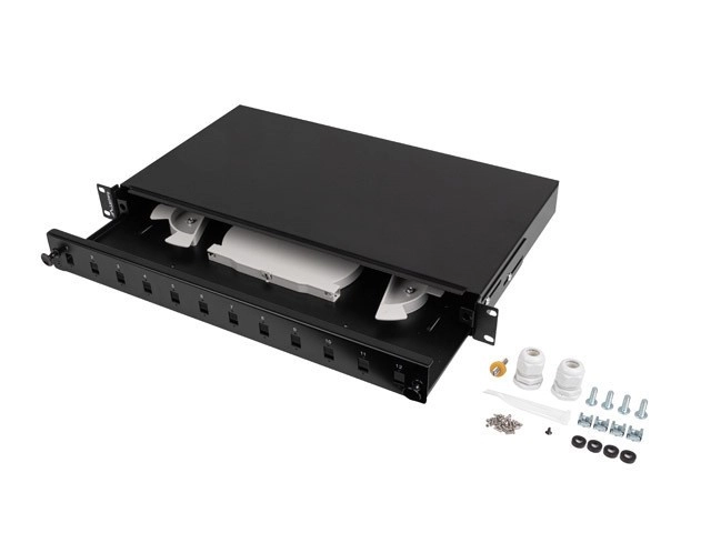 Lanberg FOP1-12SS-LDB patch panel 1U 0001-00017-17017
