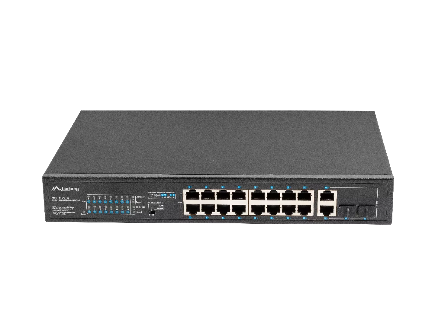 Lanberg RSFE-16P-2C-150 network switch Unmanaged Gigabit