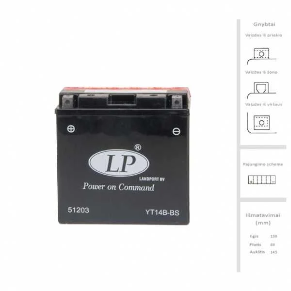 Landport Akumuliatorius 12 Ah 150A EN