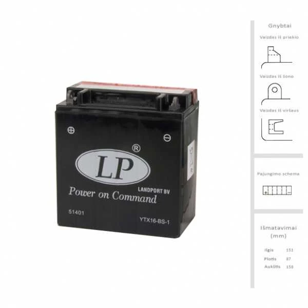 Landport Akumuliatorius 14 Ah 230A EN