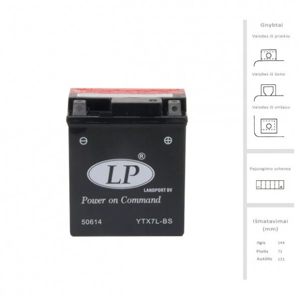 Landport Akumuliatorius 6 Ah 100A EN