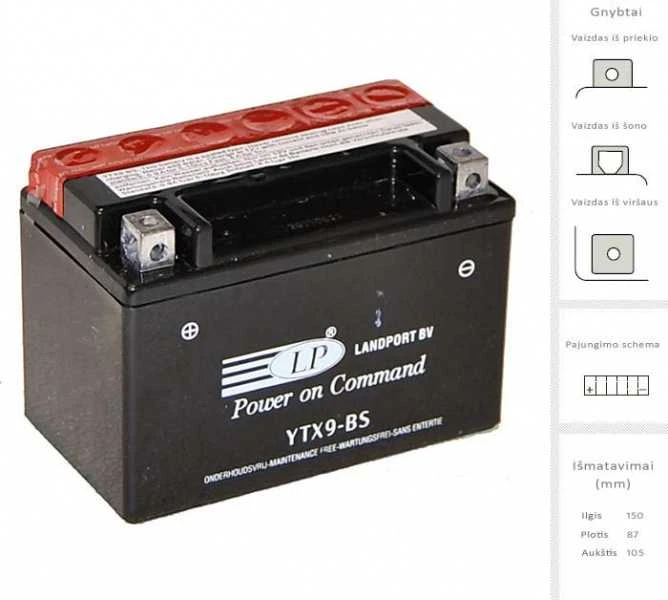 Landport Akumuliatorius 8 Ah 135A EN
