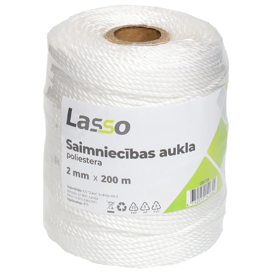 Aukla saimniecības 2mm 100m poliesters 9140659