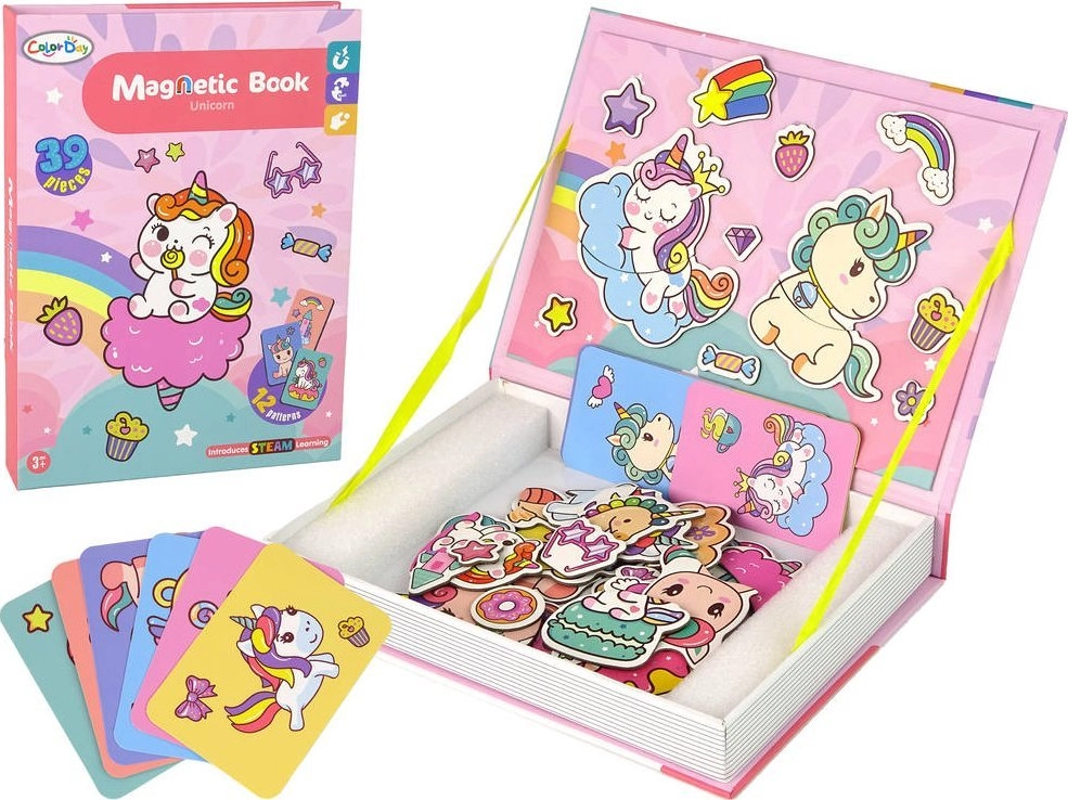 LeanToys Magnetyczna Układanka Książka Jednorożce Puzzle