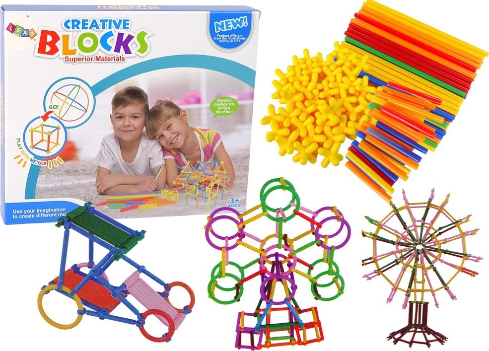 LeanToys Building Set Construction Blocks Straw