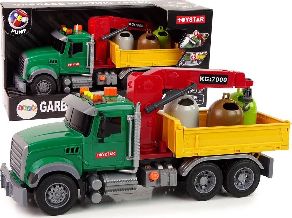 LeanToys Truck Auto Crane Transport Garbage