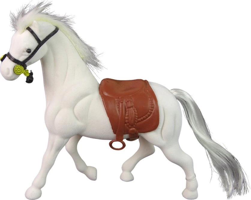 LeanToys Figurine Horse White Saddle Farm