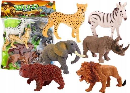 LeanToys Wild Animal Figure Set 6