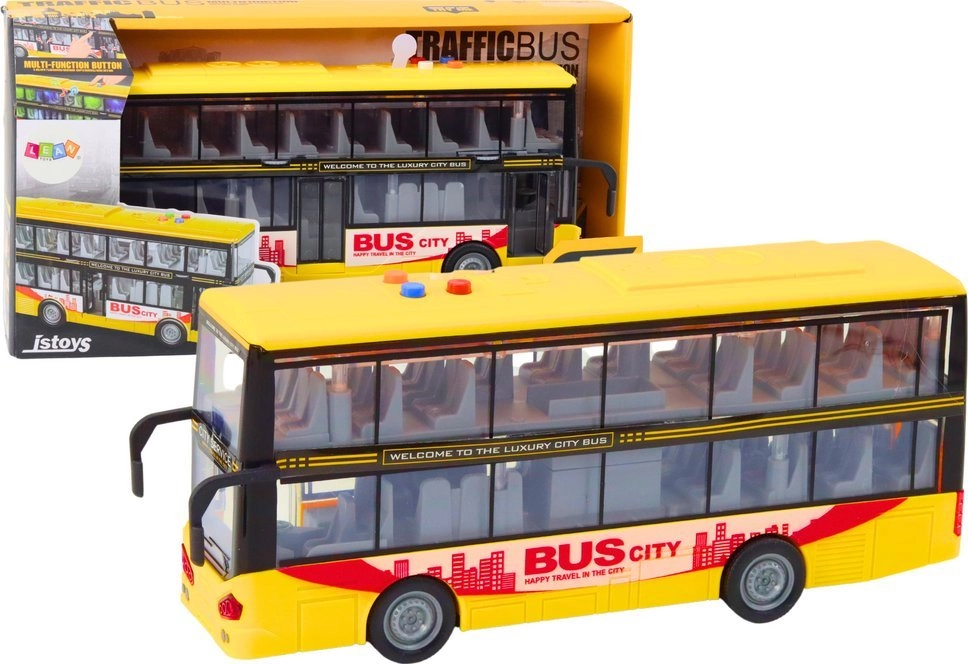 LeanToys Double Decker Bus 1:16 Lights