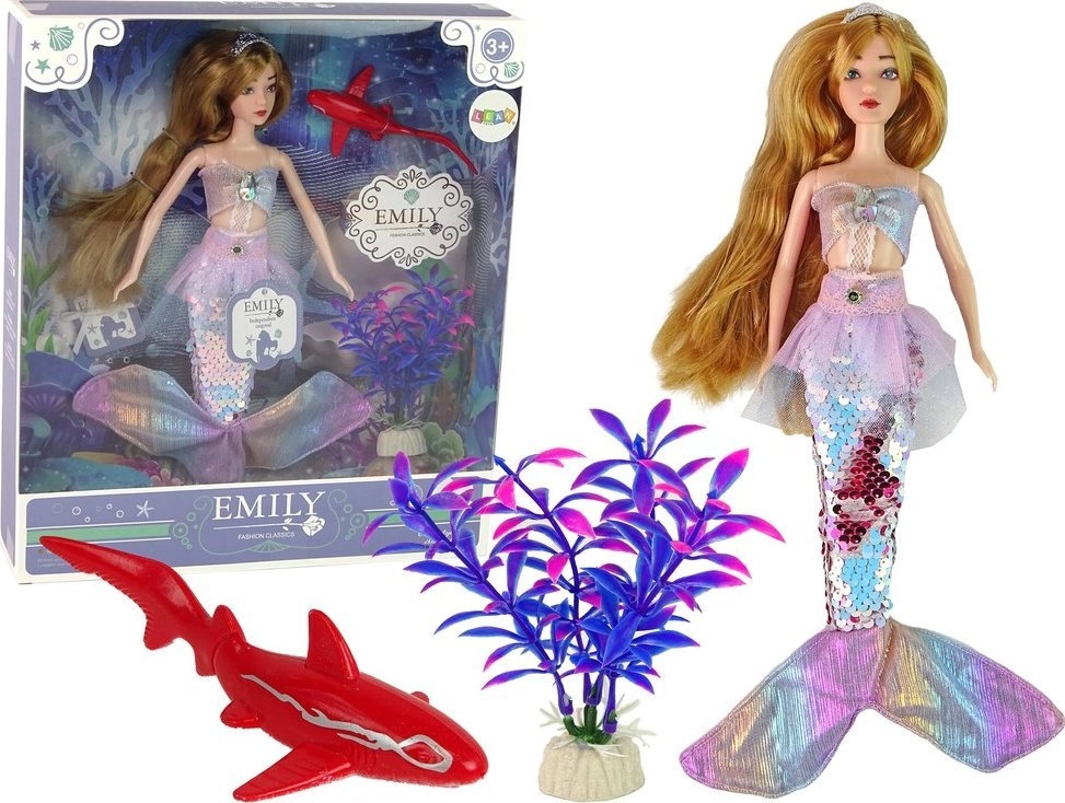 LeanToys Children`s Doll Emily Mermaid Pink