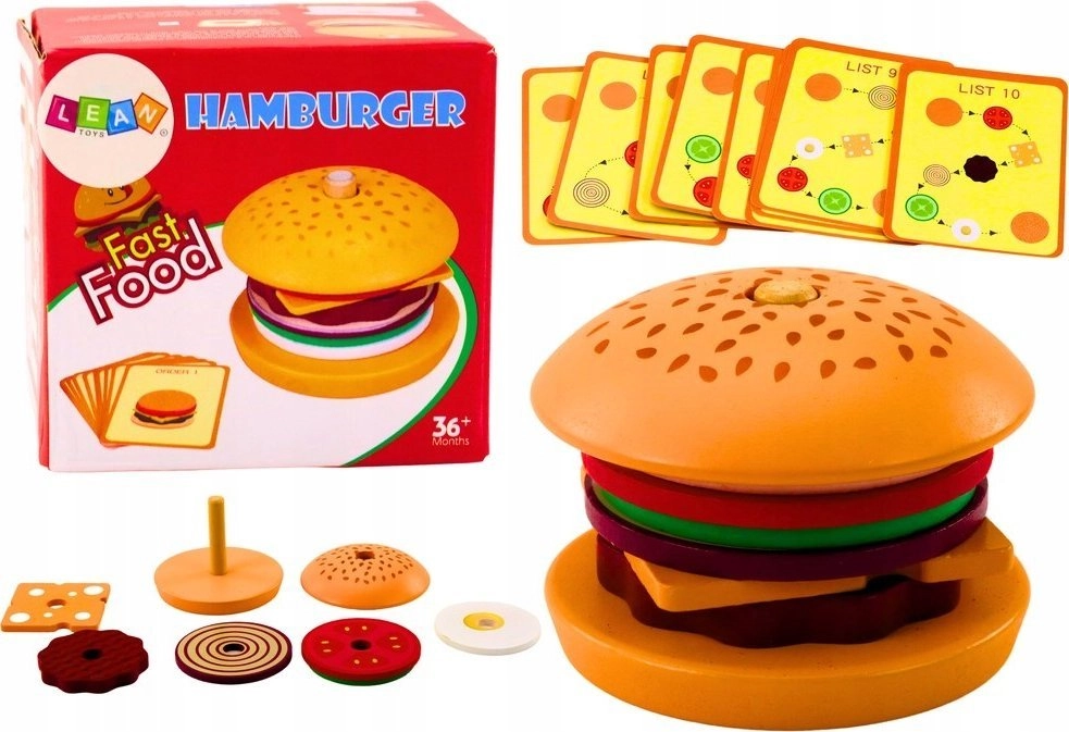 LeanToys Wooden Hamburger 8 pcs Recipe
