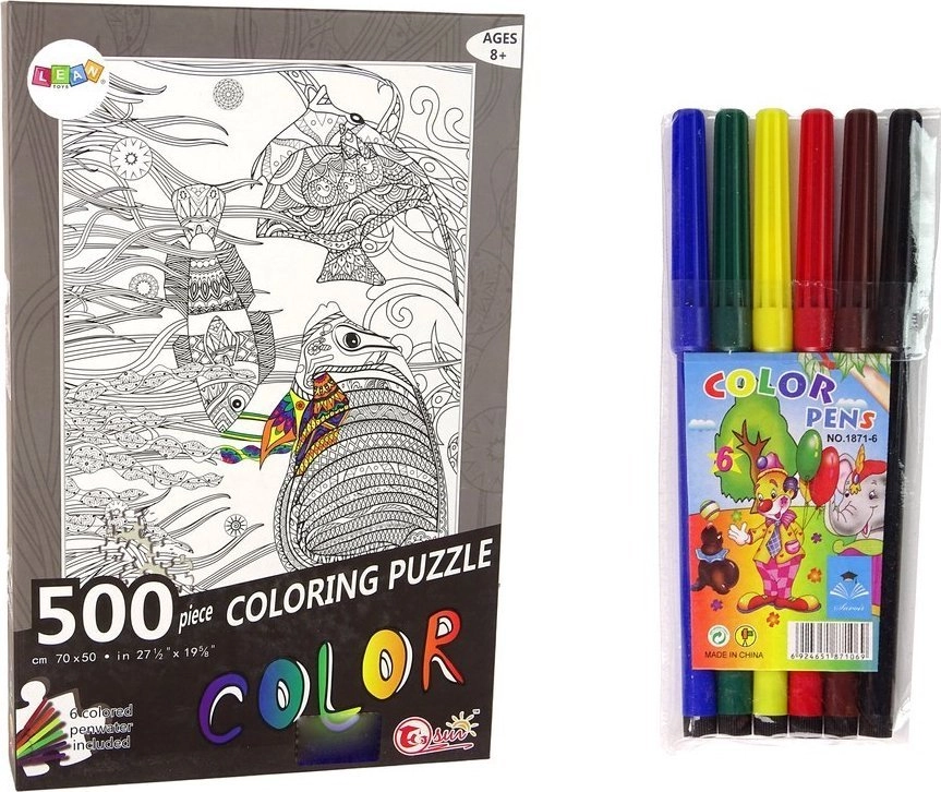 Coloring puzzle 500 pieces Ocean Fish