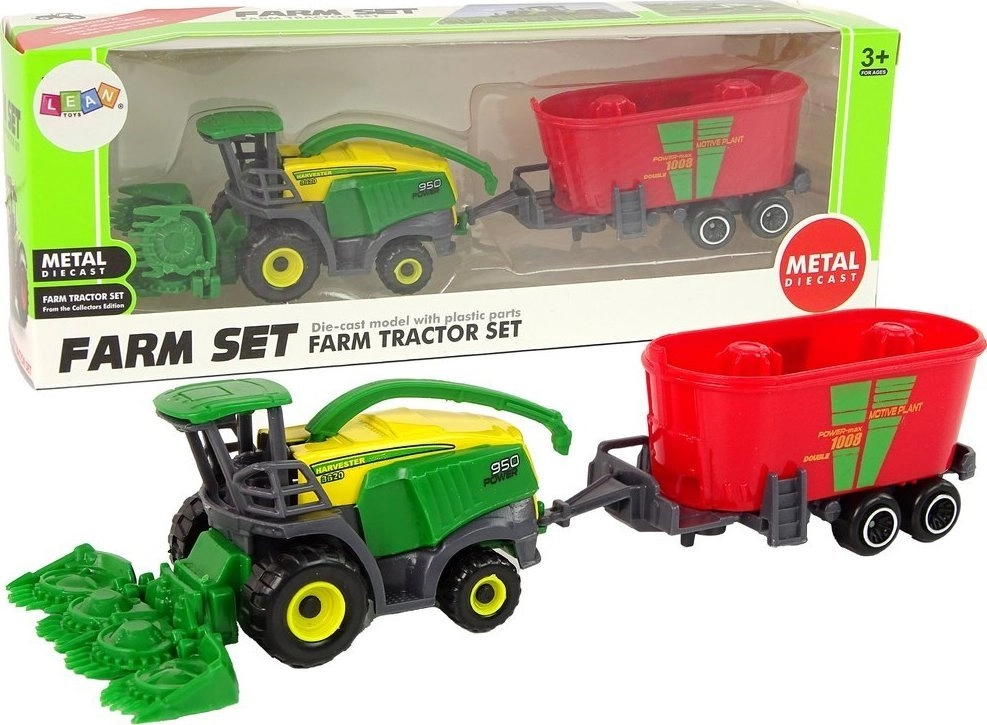 LeanToys Combine Harvester with Trailer Agricultural