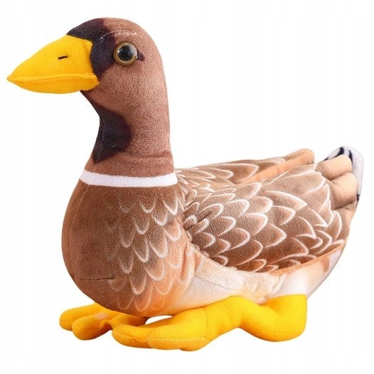 Plush cuddly duck mascot  brown and