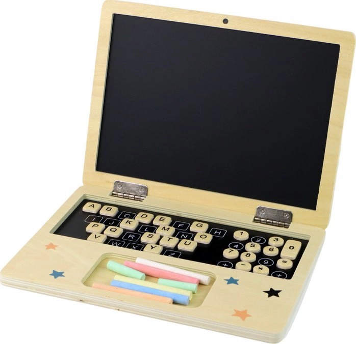 LeanToys Tablica Drewniana Laptop Kreda 15020